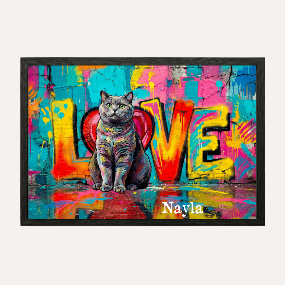 Personalisiertes Katzen-Poster "LOVE"