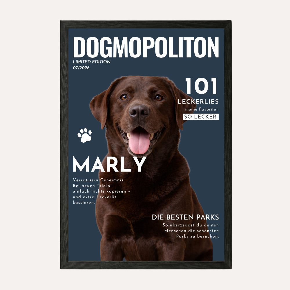 Personalisiertes Hunde-Poster "DOGMOPOLITAN"