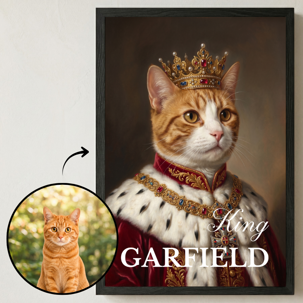Personalisiertes Katzen-Poster "Royal King"