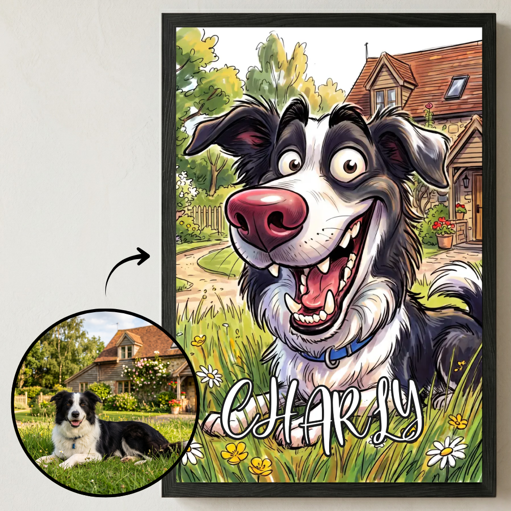 Personalisiertes Haustier-Poster "Sketch" Hund Karikatur