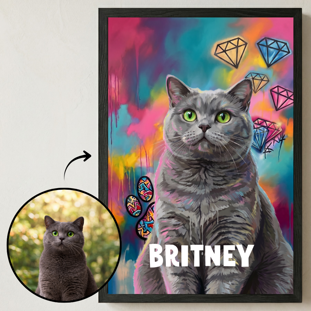 Personalisiertes Katzen-Poster "New Graffiti"