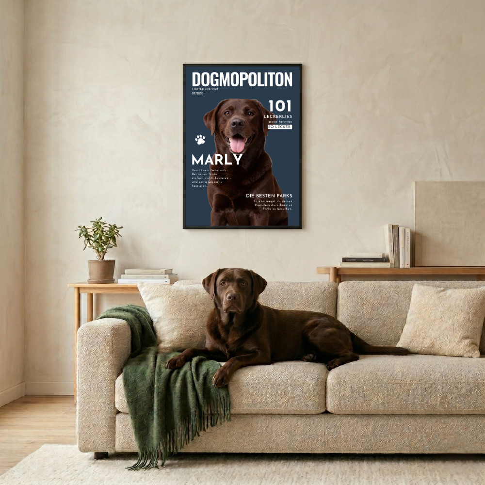 Personalisiertes Hunde-Poster "DOGMOPOLITAN"