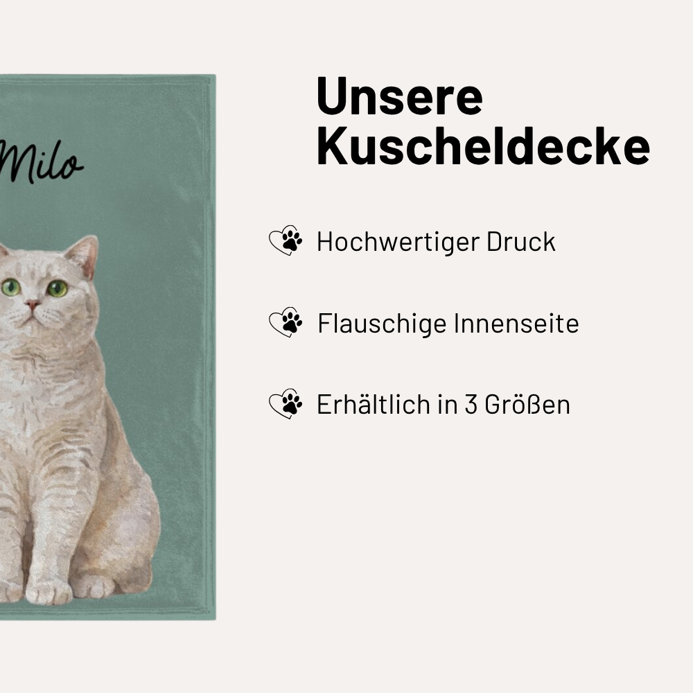 Personalisierte Katzen-Decke "Portrait"