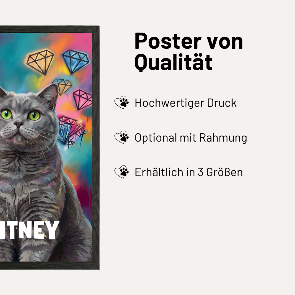 Personalisiertes Katzen-Poster "New Graffiti"