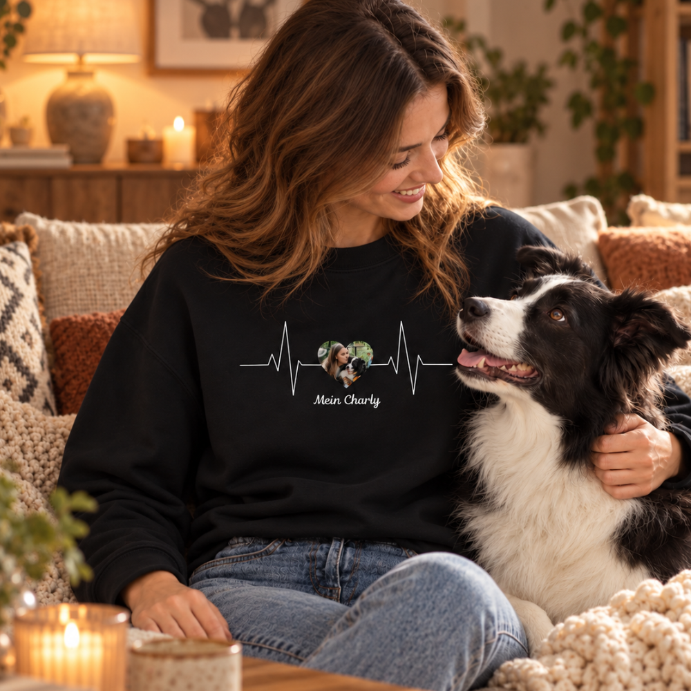 Personalisiertes Sweatshirt ''Herzschlag Haustier''