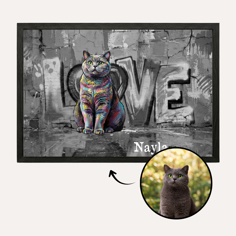 Personalisiertes Katzen-Poster "LOVE"