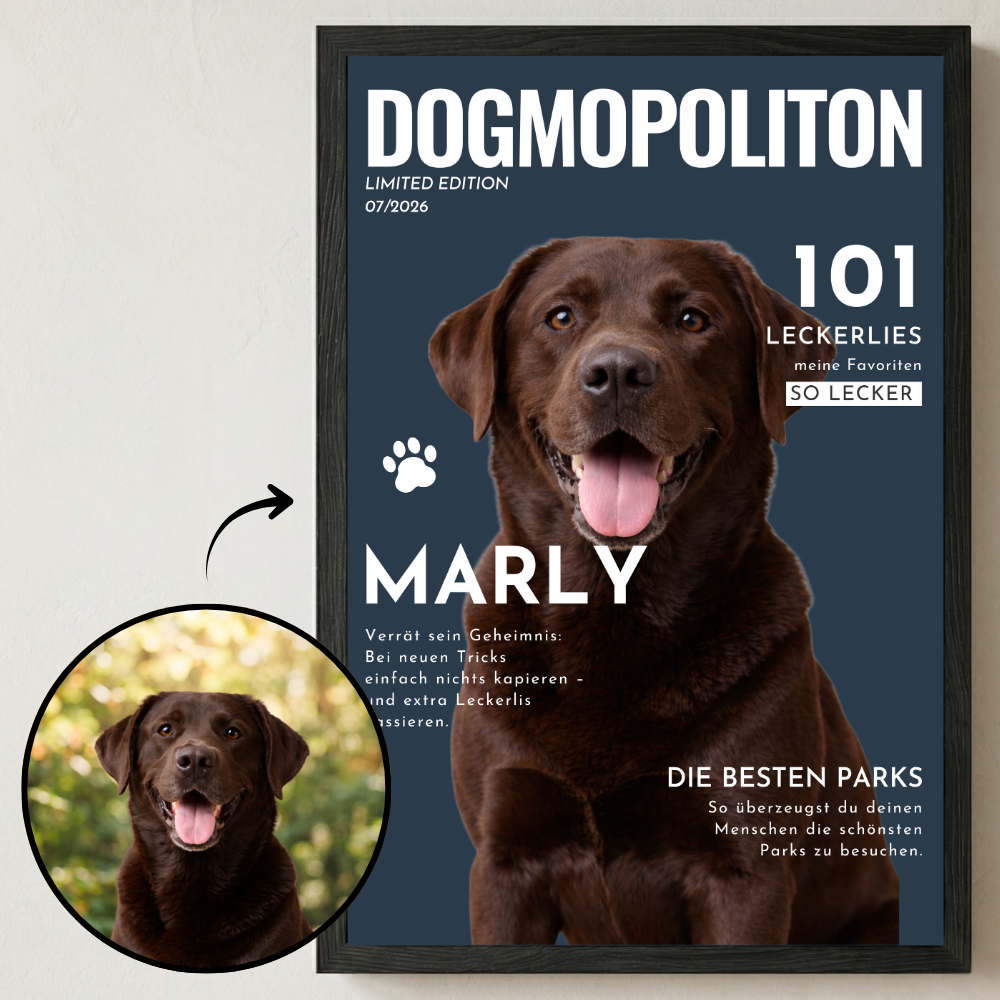 Personalisiertes Hunde-Poster "DOGMOPOLITAN"