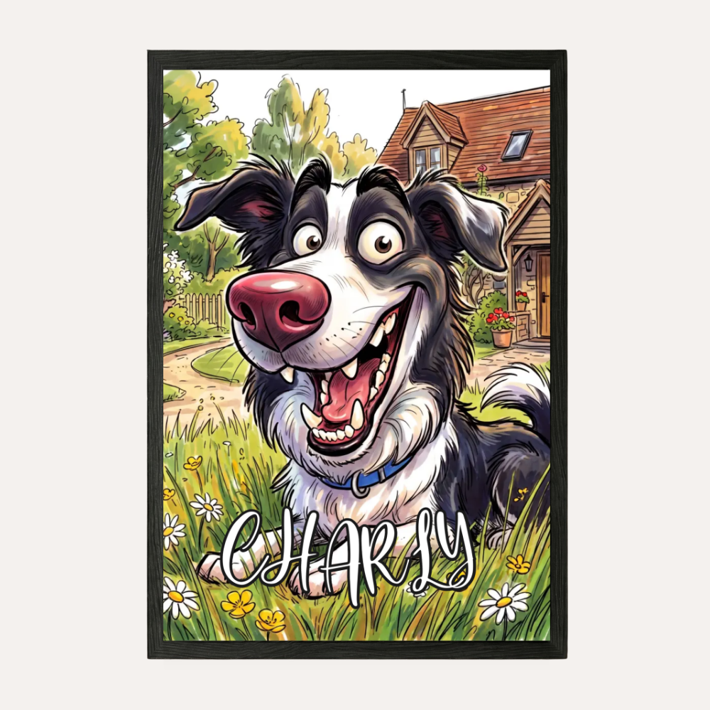Personalisiertes Haustier-Poster "Sketch" Hund Karikatur