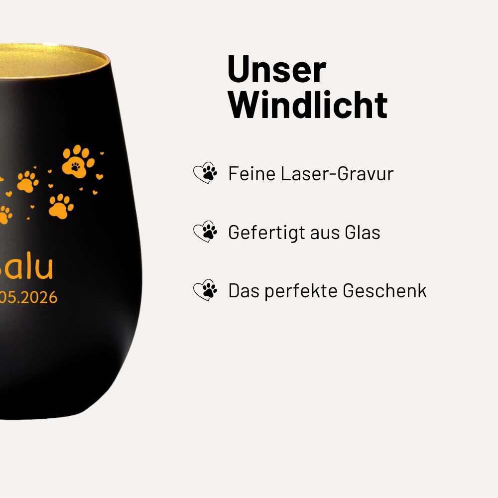 Windlicht Haustier "unvergessen.."